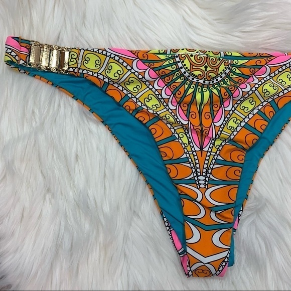 NWT Trina Turk Multicolored Bikini Bottom size 10 - Picture 2 of 10